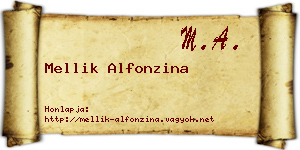Mellik Alfonzina névjegykártya